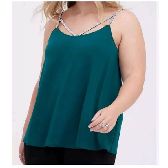 TORRID Swing Cami - Foxy Knit,            Jewel Green, size 2 (18-20, 2X) - Picture 5 of 12